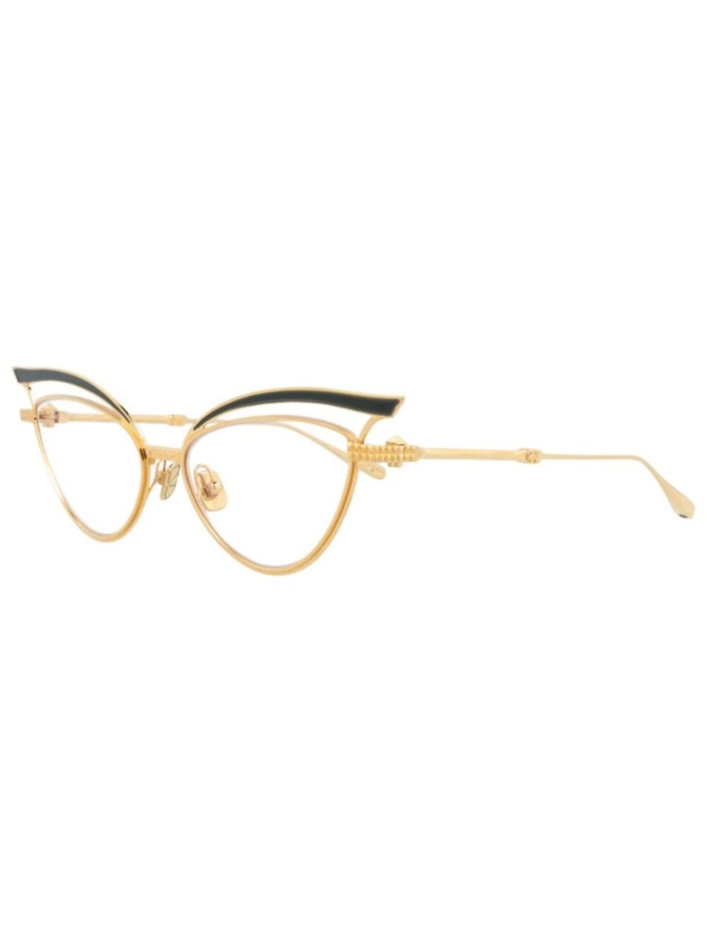 New Valentino Women's Eyeglasses Cat Eye Gold Gold Transparent